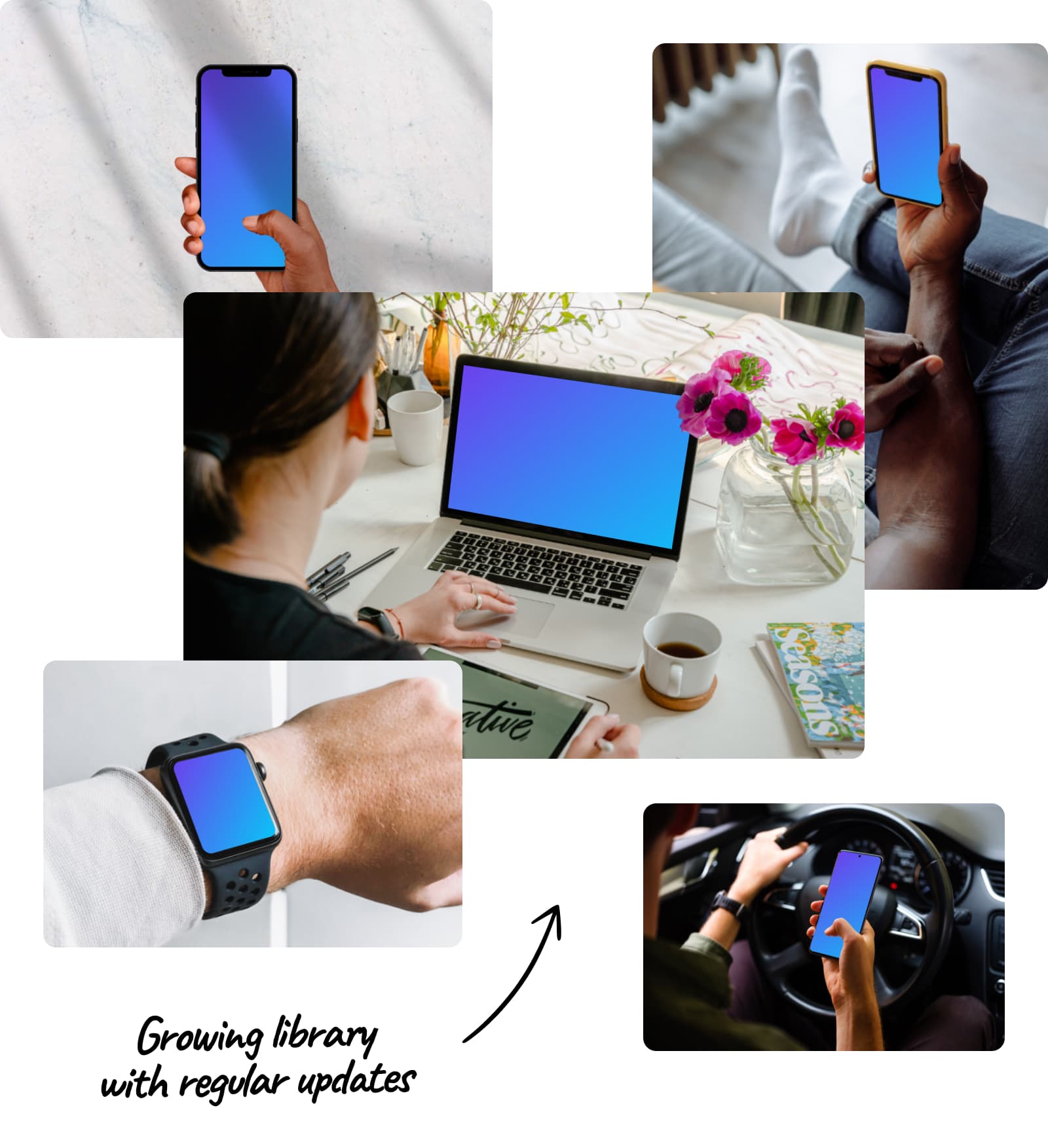 Growing library of device mockups