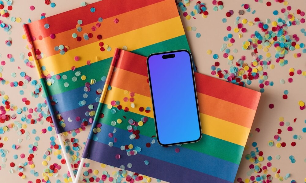 LGBTQ+ iPhone mockup