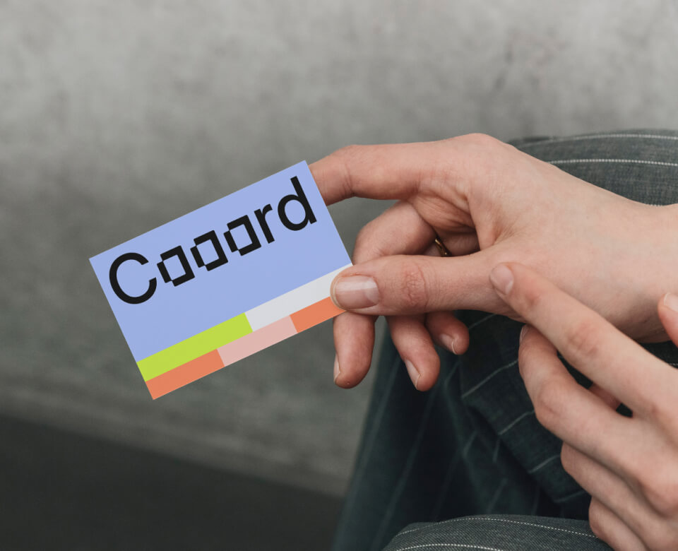 Hand holding US business card mockup