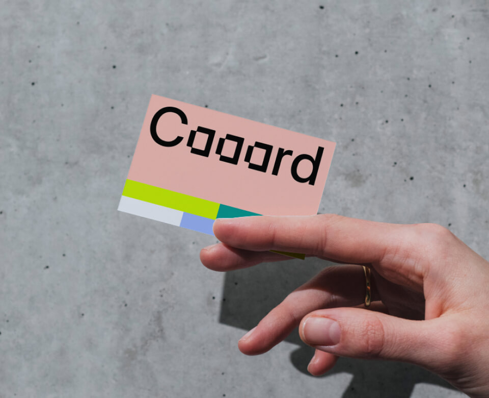 Hand holding EU business card mockup