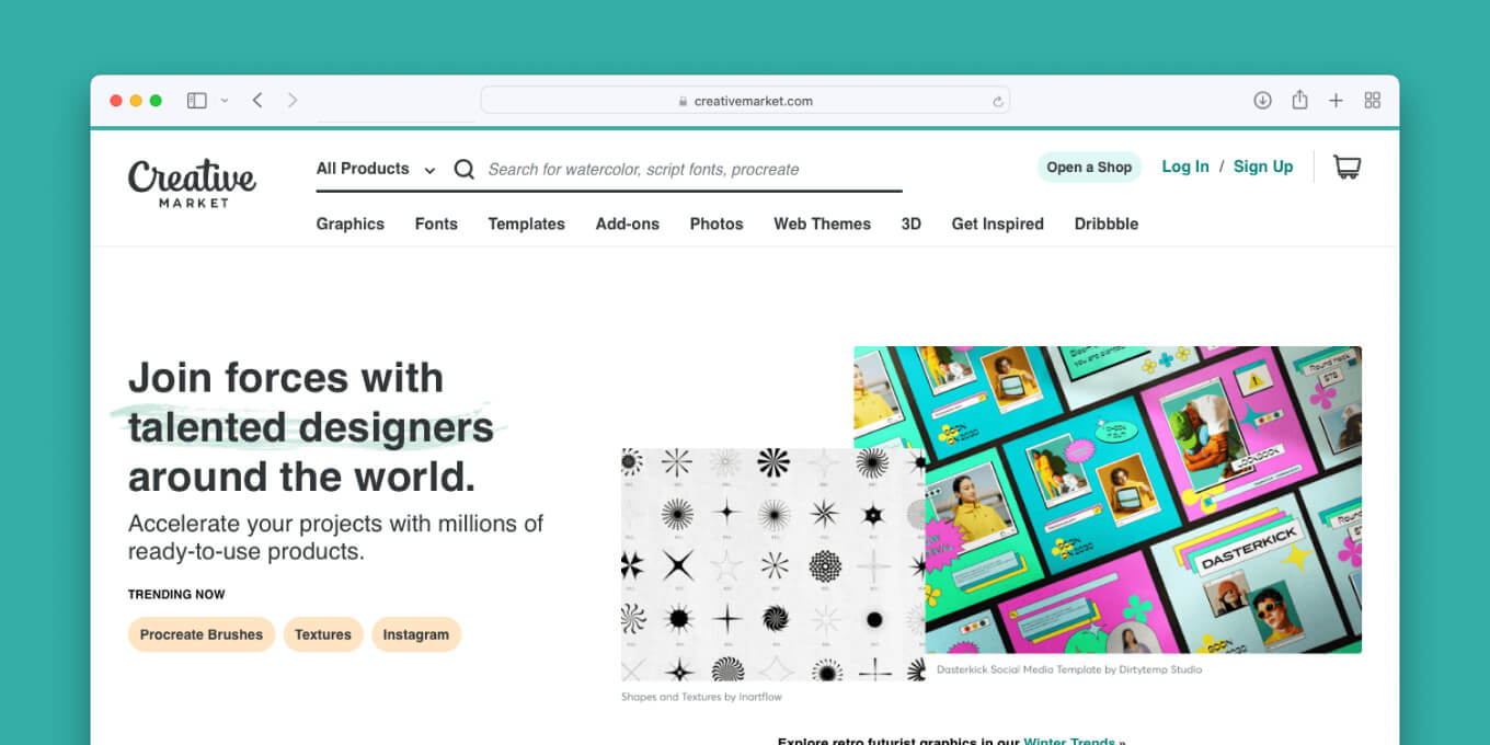 CreativeMarket - Find Photoshop and Sketch resources
