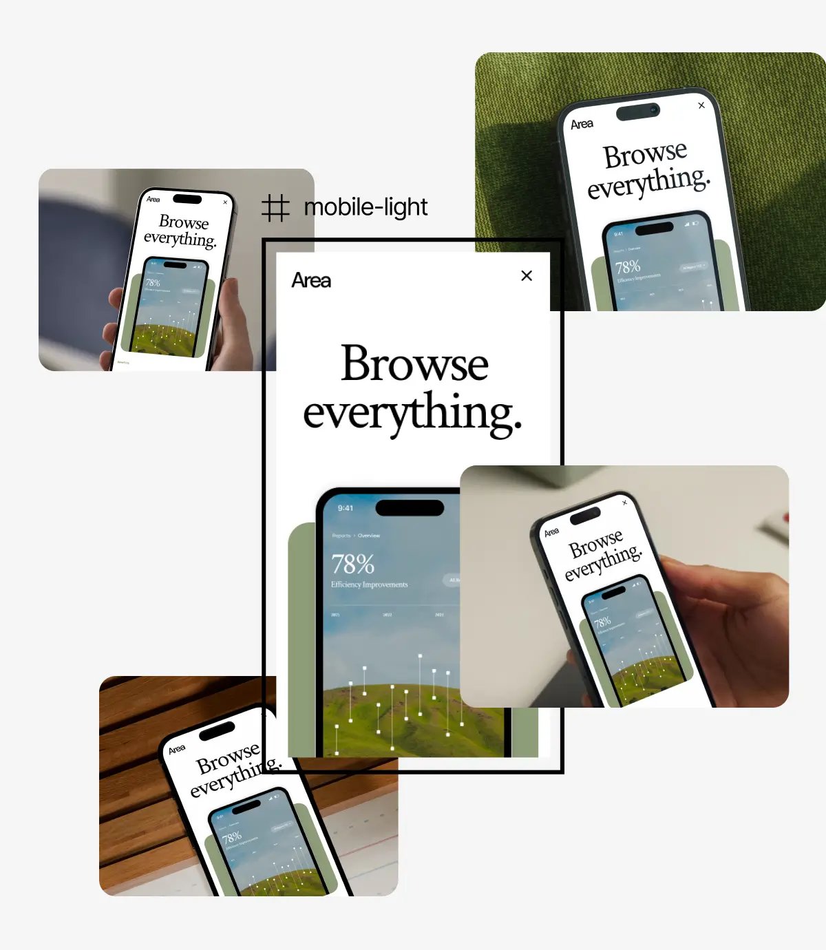 Figma frame picker sidebar with design automatically applied to mockup grid