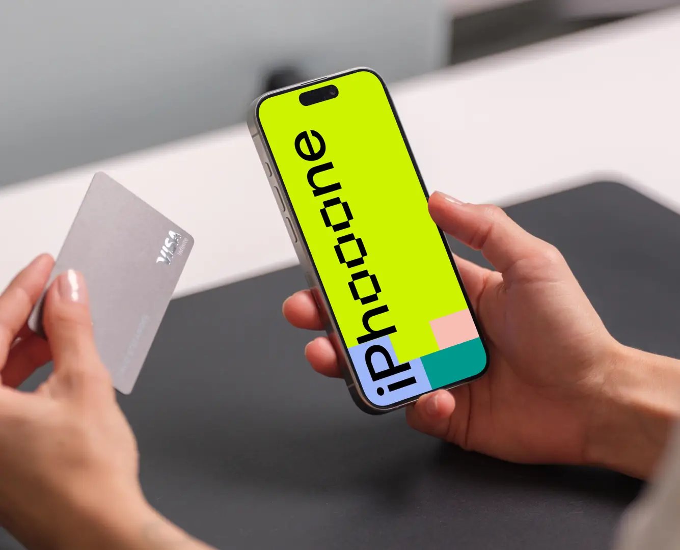 iPhone 16 Mockup and payment card