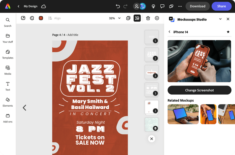 Adobe Express Mockups Add-On [5200+ Mockups] - Mockuuups Studio