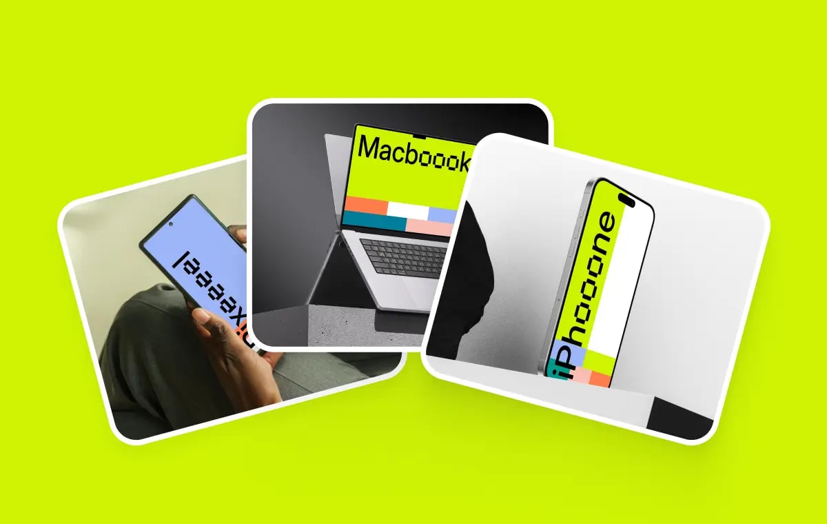 Device mockups for Figma including iPhone, MacBook, iPad, and Apple Watch scenes