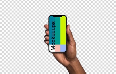 Free mockup of female hand holding iPhone 14 Pro - Mockuuups Studio