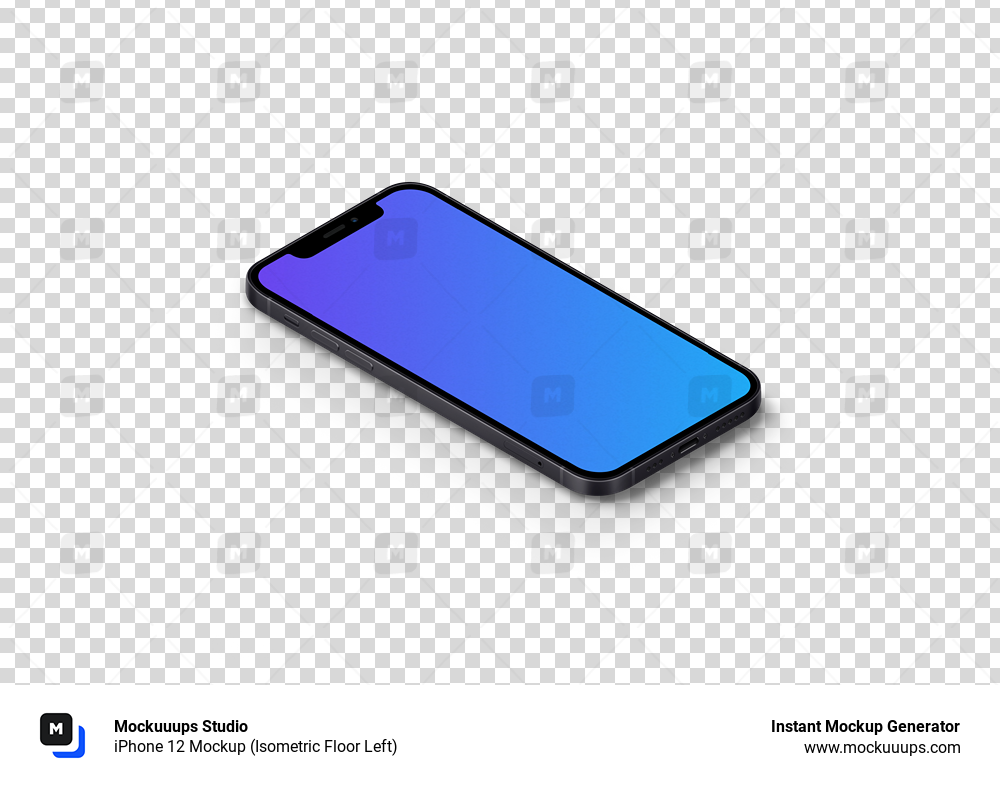 Download Iphone 12 Mockup Isometric Floor Left Mockuuups Studio