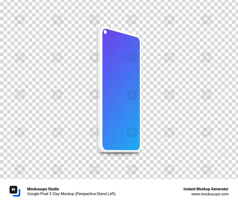 Google Pixel 5 Clay Mockup (Perspective Stand Left)