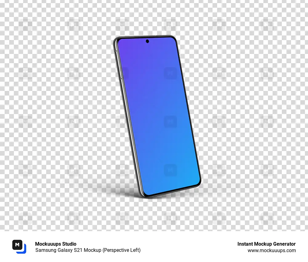 Samsung Galaxy S21 Mockup (Perspective Left) - Mockuuups Studio