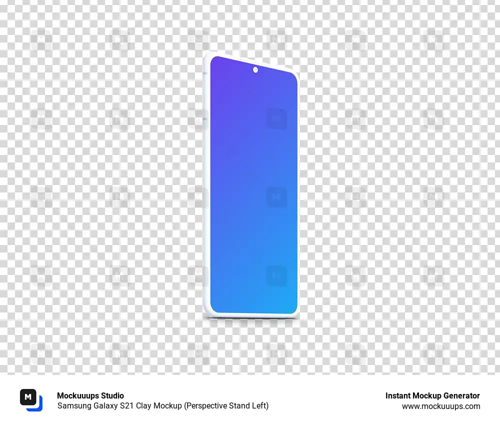Samsung Galaxy S21 Clay Mockup (Perspective Stand Left)