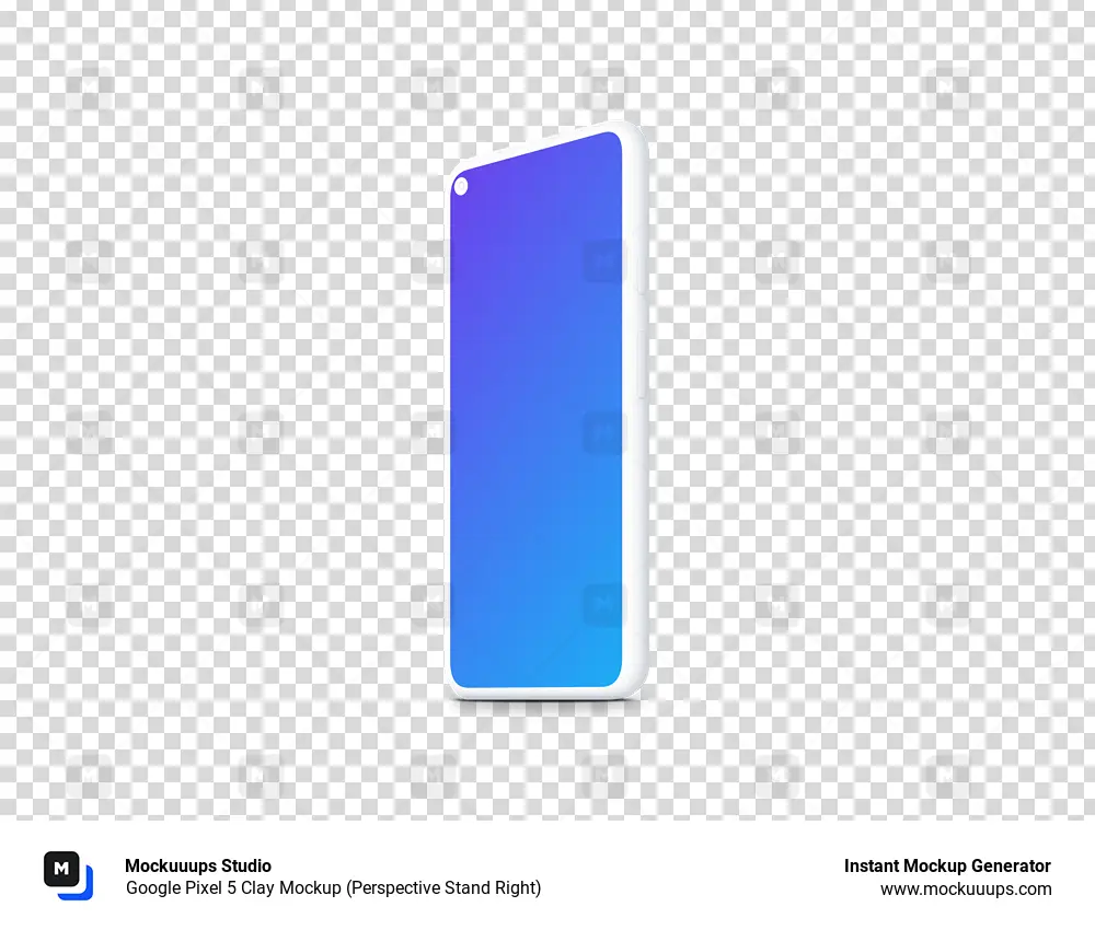 Google Pixel 5 Clay Mockup (Perspective Stand Right)