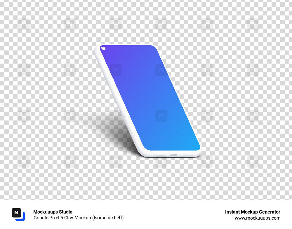 Google Pixel 5 Clay Mockup (Isometric Left)
