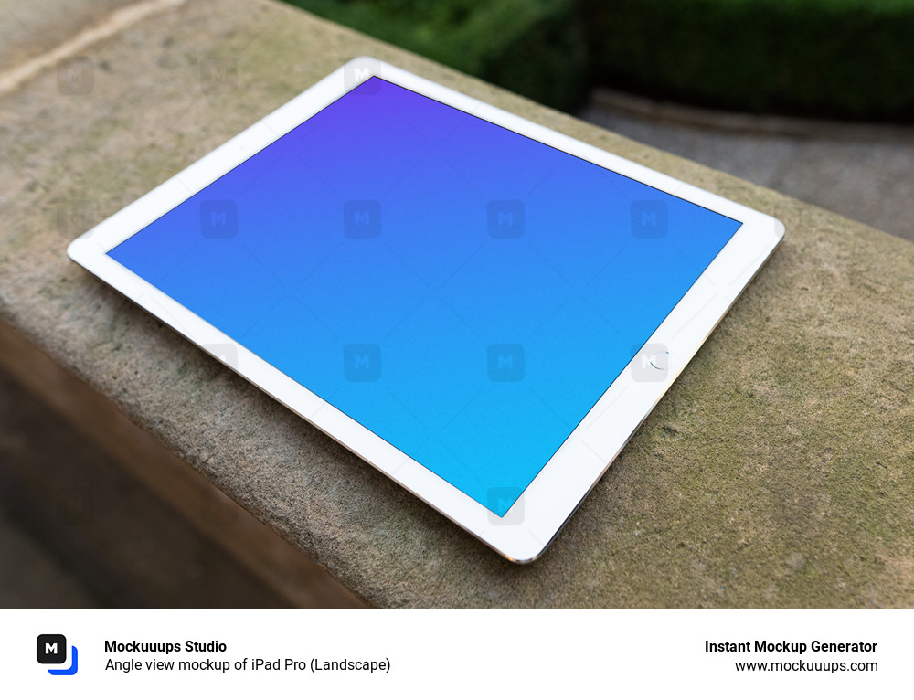 Download Angle View Mockup Of Ipad Pro Landscape Mockuuups Studio