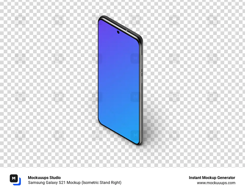 Samsung Galaxy S21 Mockup (Isometric Stand Right)