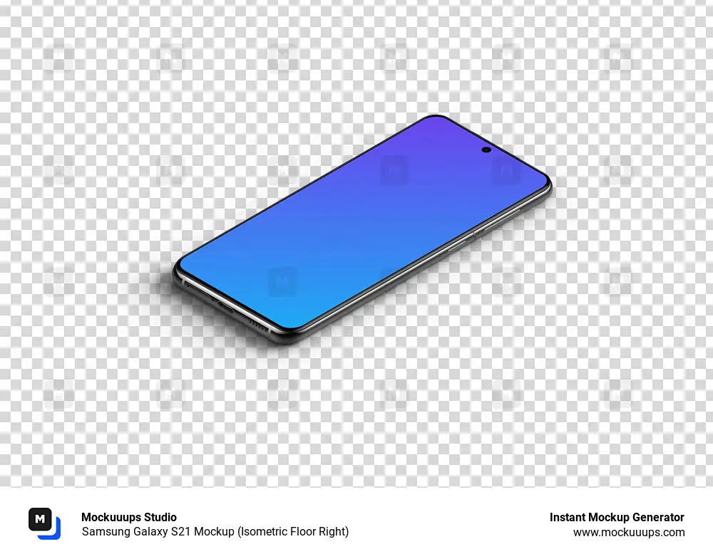 Samsung Galaxy S21 Mockup (Isometric Floor Right)