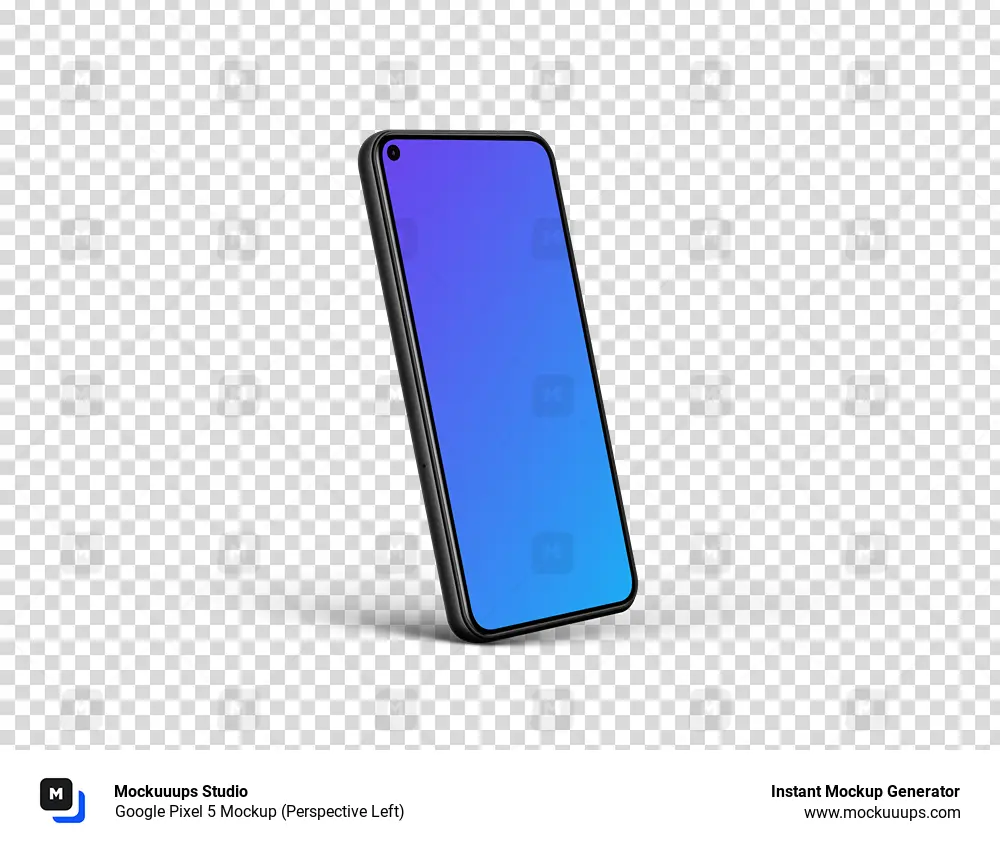 Google Pixel 5 Mockup (Perspective Left)