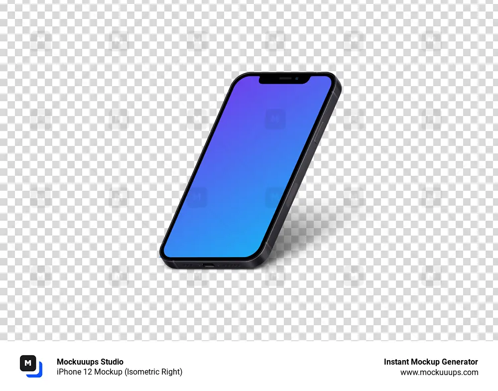 iPhone 12 Mockup (Isometric Right)