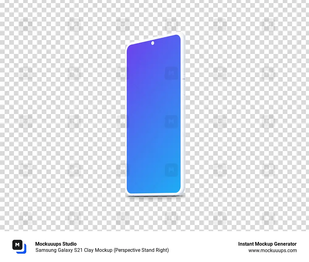 Samsung Galaxy S21 Clay Mockup (Perspective Stand Right)