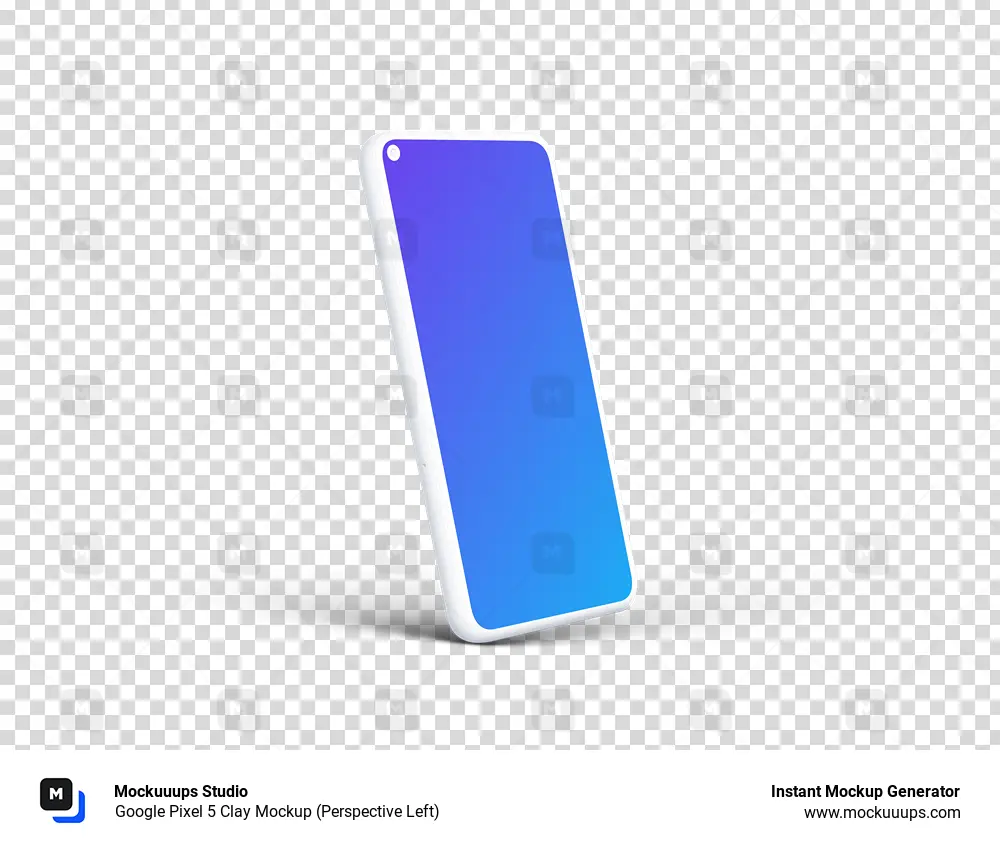 Google Pixel 5 Clay Mockup (Perspective Left)