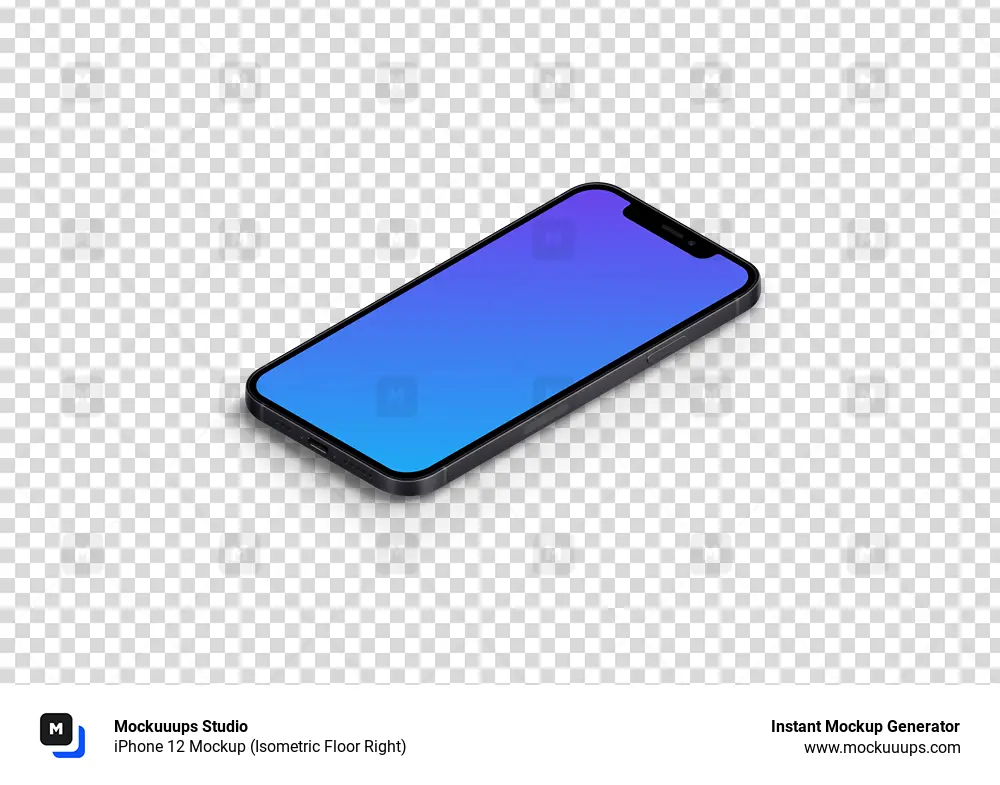iPhone 12 Mockup (Isometric Floor Right)