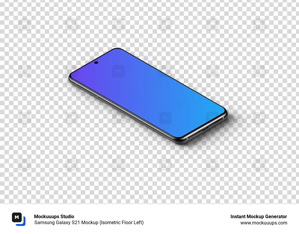 Samsung Galaxy S21 Mockup (Isometric Floor Left)