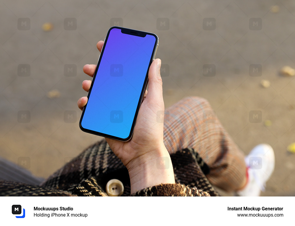 Download Holding Iphone X Mockup Mockuuups Studio