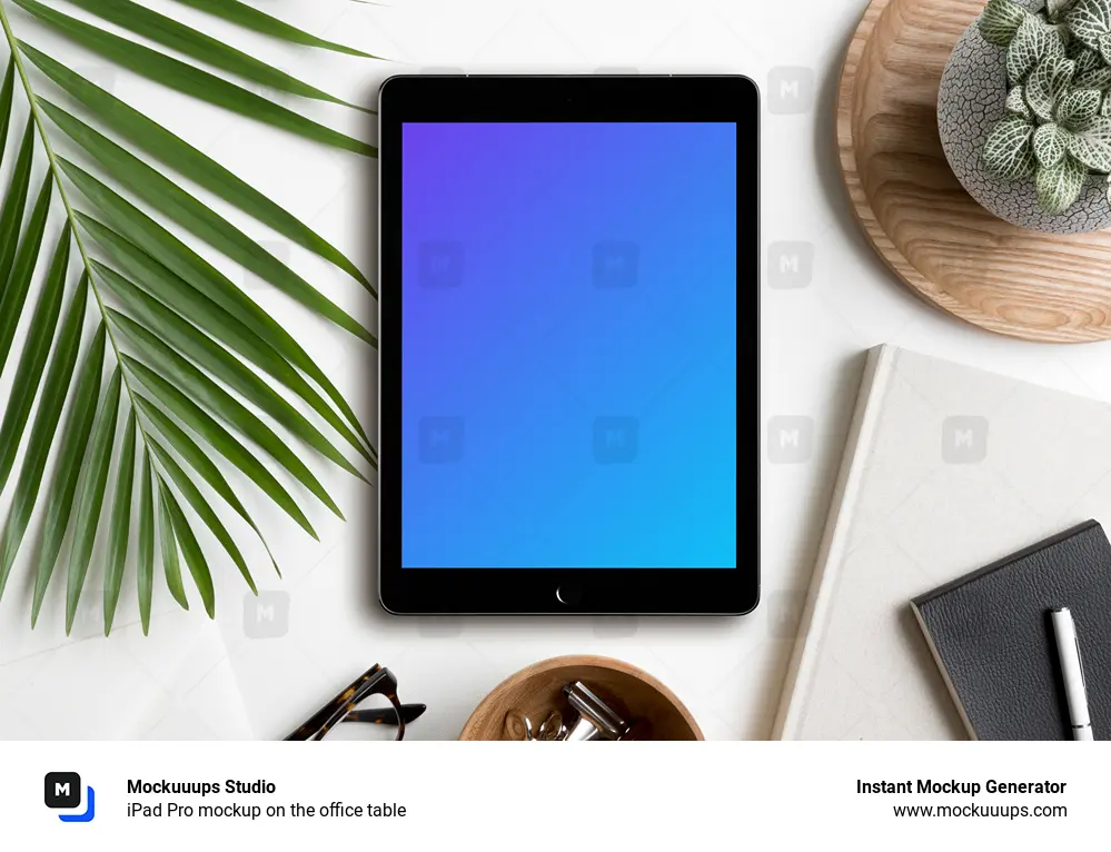 Download Ipad Pro Mockup On The Office Table Mockuuups Studio