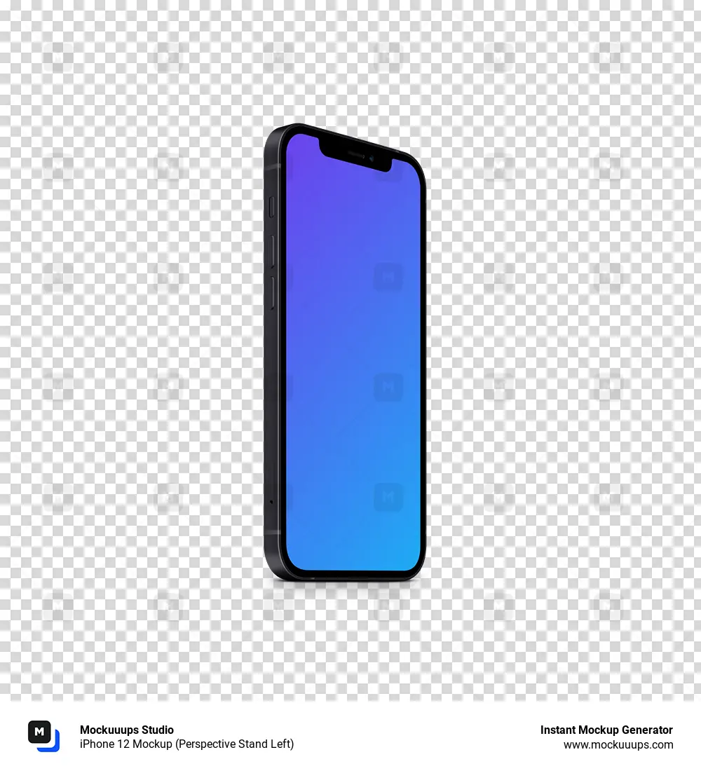 Download Iphone 12 Mockup Perspective Stand Left Mockuuups Studio