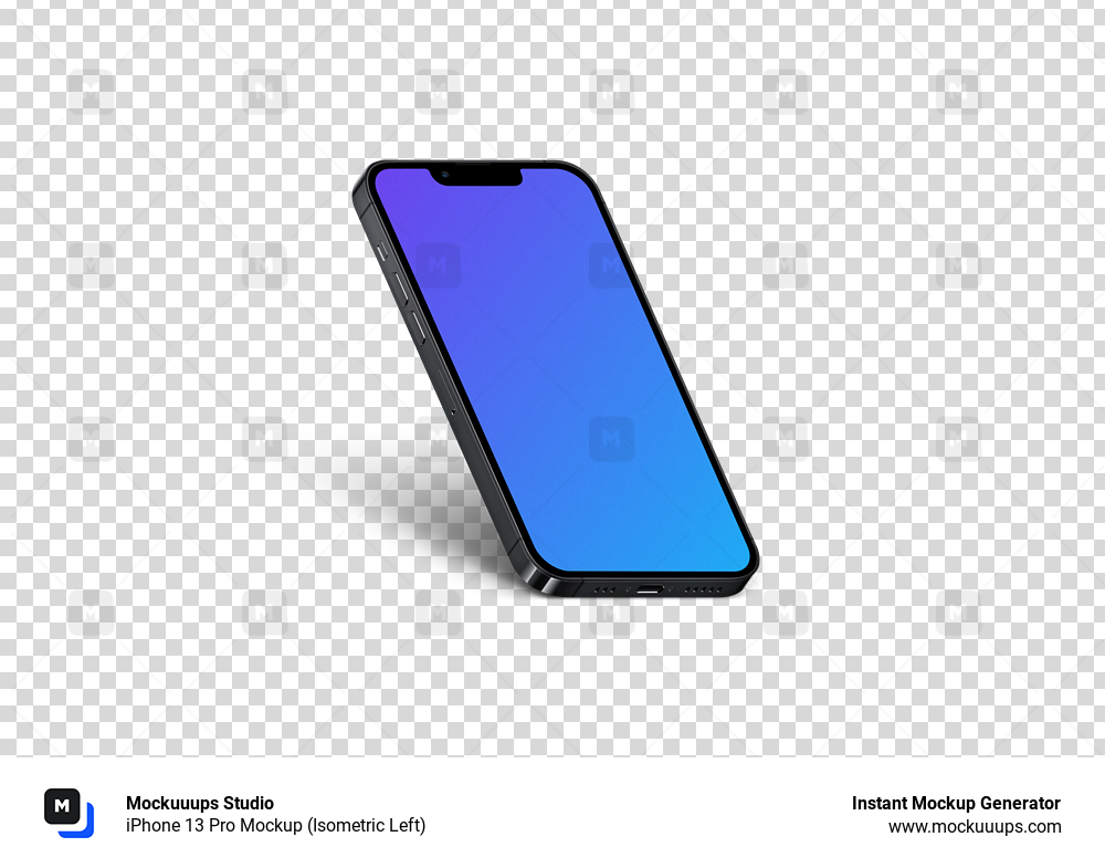 iPhone 13 Pro Mockup (Isometric Left)