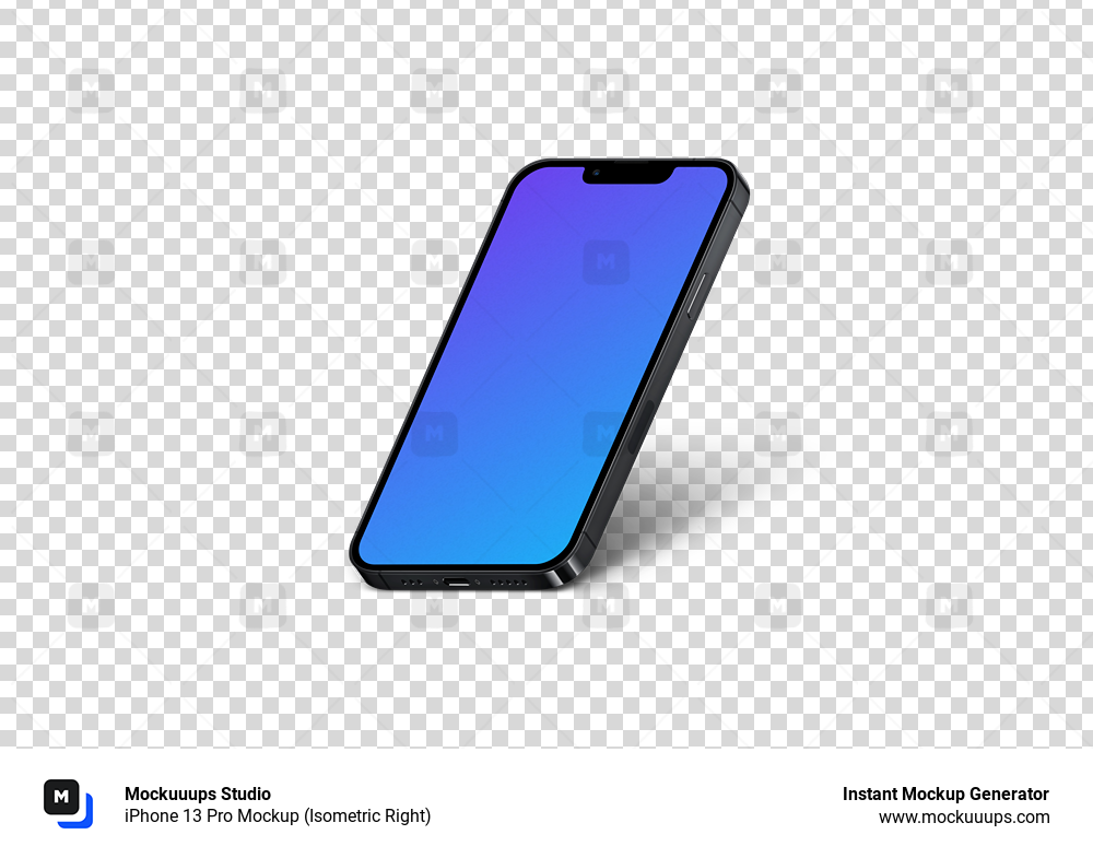 iPhone 13 Pro Mockup (Isometric Right)