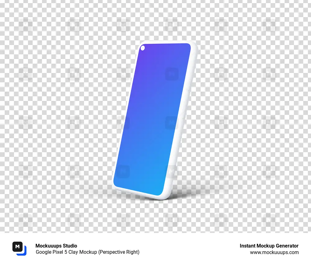 Google Pixel 5 Clay Mockup (Perspective Right)