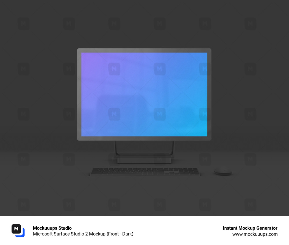Download Microsoft Surface Studio 2 Mockup (Front - Dark) - Mockuuups Studio