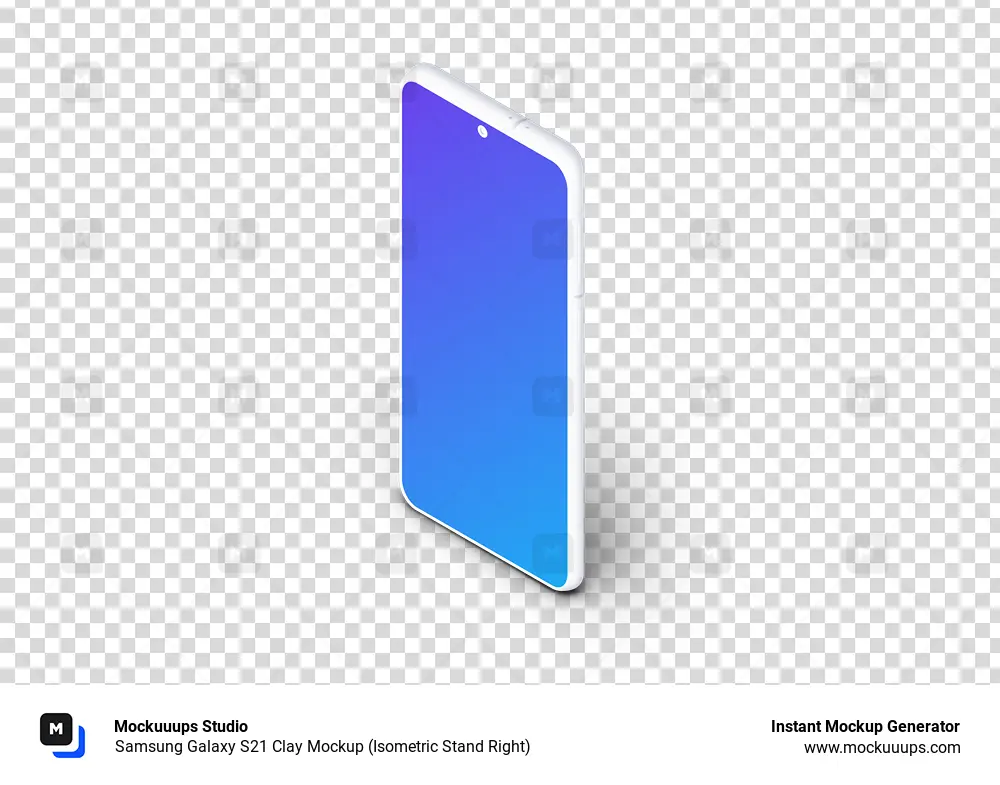 Samsung Galaxy S21 Clay Mockup (Isometric Stand Right)