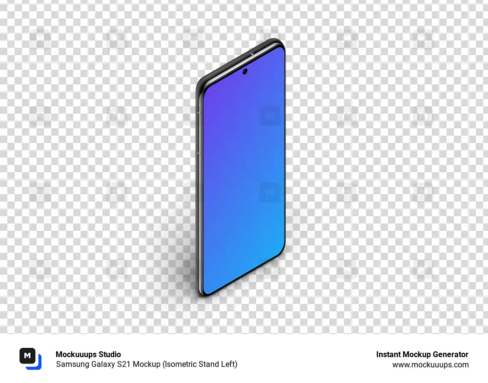 Samsung Galaxy S21 Mockup (Isometric Stand Left)