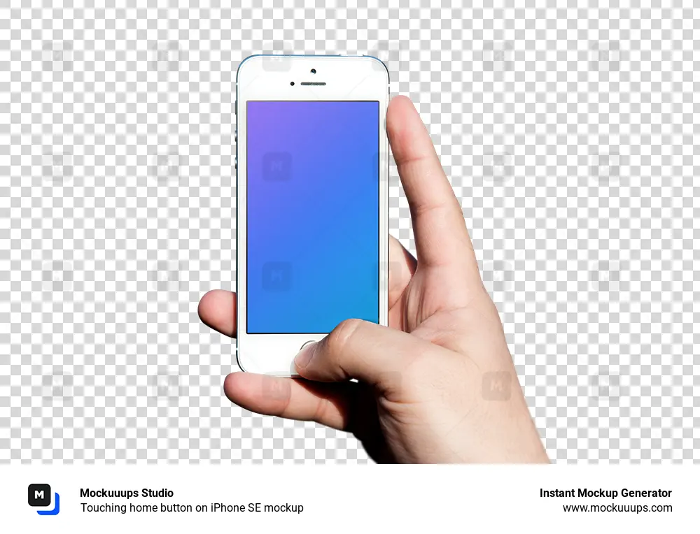 Touching Home Button On Iphone Se Mockup Mockuuups Studio