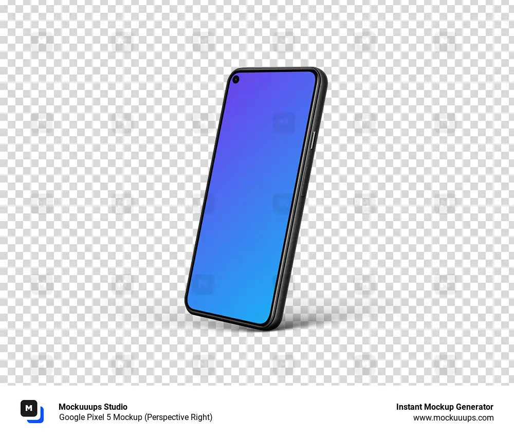 Google Pixel 5 Mockup (Perspective Right)