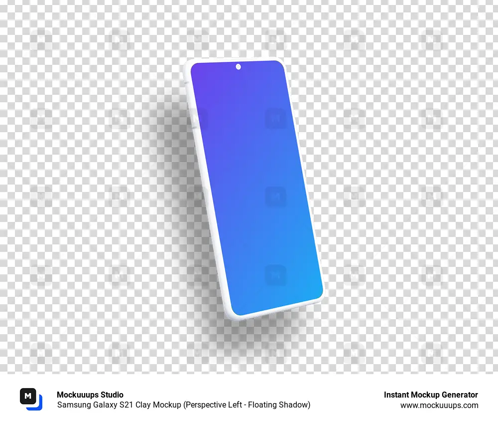 Samsung Galaxy S21 Clay Mockup (Perspective Left - Floating Shadow)