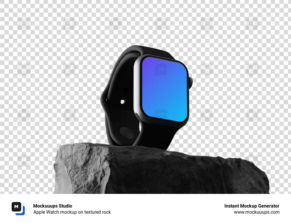 Apple Watch mockup on textured rock