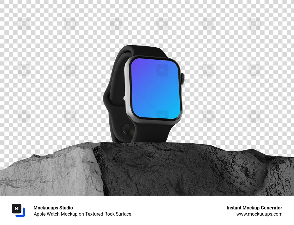 Apple Watch Mockup on Textured Rock Surface