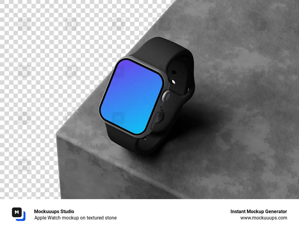 Apple Watch mockup on textured stone