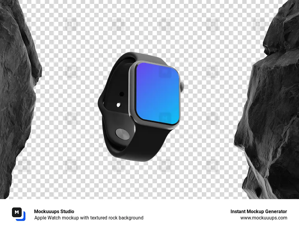 Apple Watch mockup with textured rock background