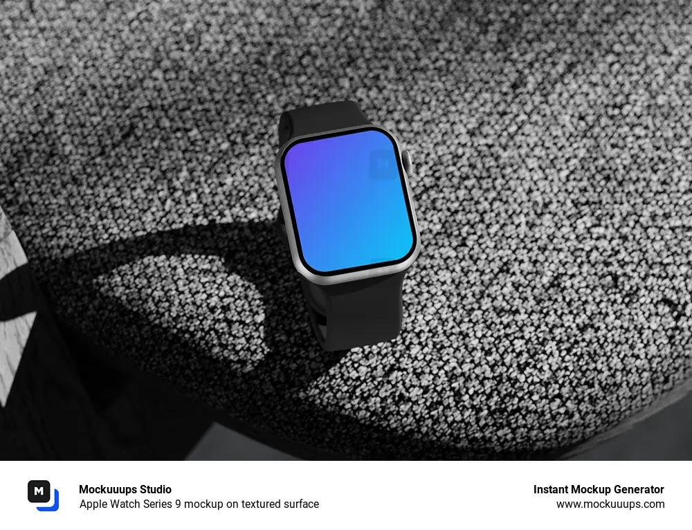 Apple Watch Series 9 mockup on textured surface