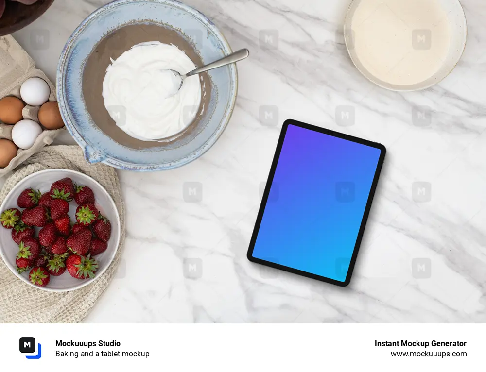 Baking and a tablet mockup