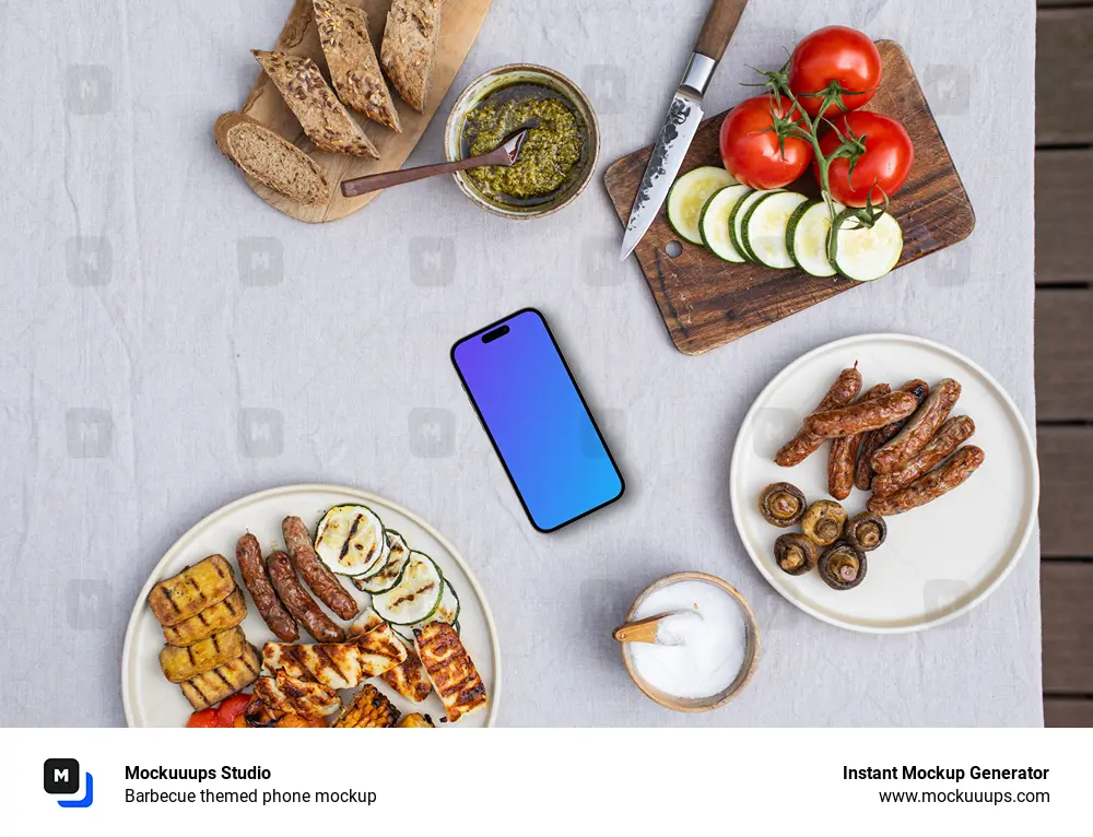 Barbecue themed phone mockup
