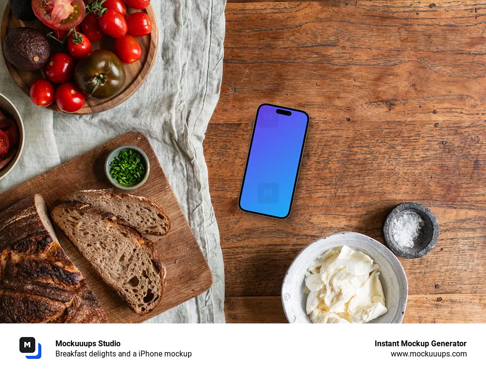 Breakfast delights and a iPhone mockup