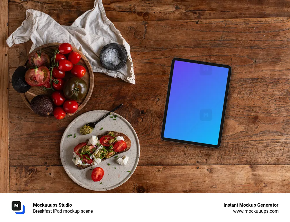 Breakfast iPad mockup scene