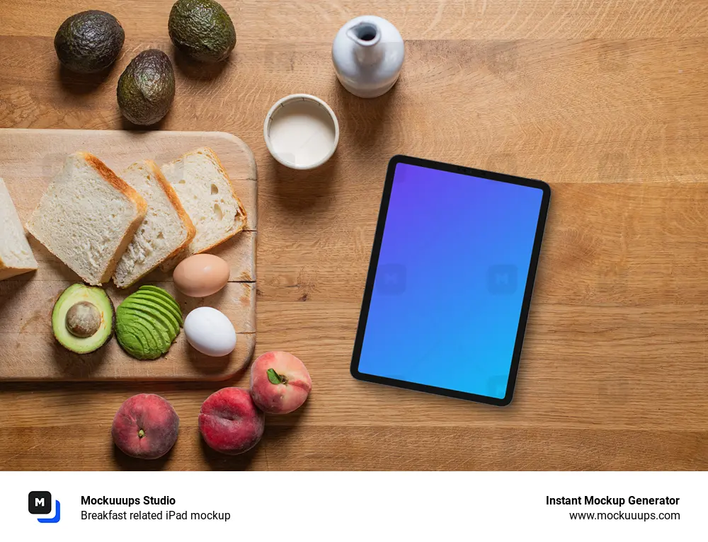 Breakfast related iPad mockup