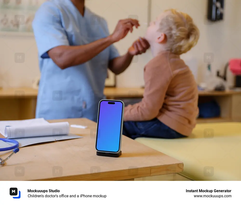 Children's doctor's office and a iPhone mockup