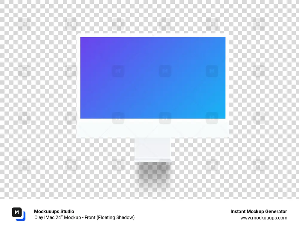 Clay iMac 24“ Mockup - Front (Floating Shadow)