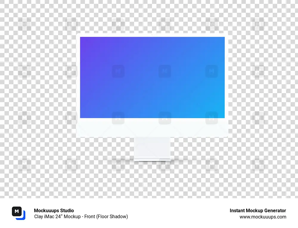 Clay iMac 24“ Mockup - Front (Floor Shadow)